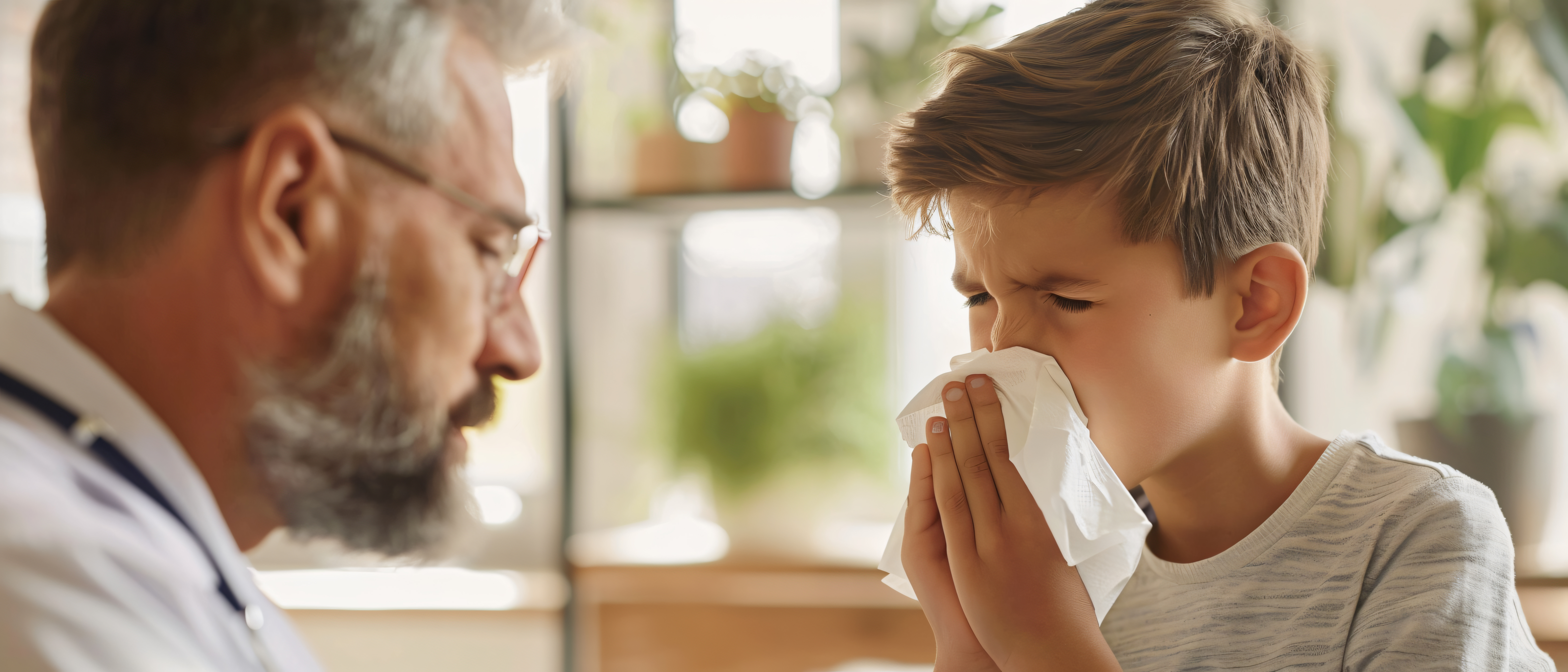 child with cold at ent clinic